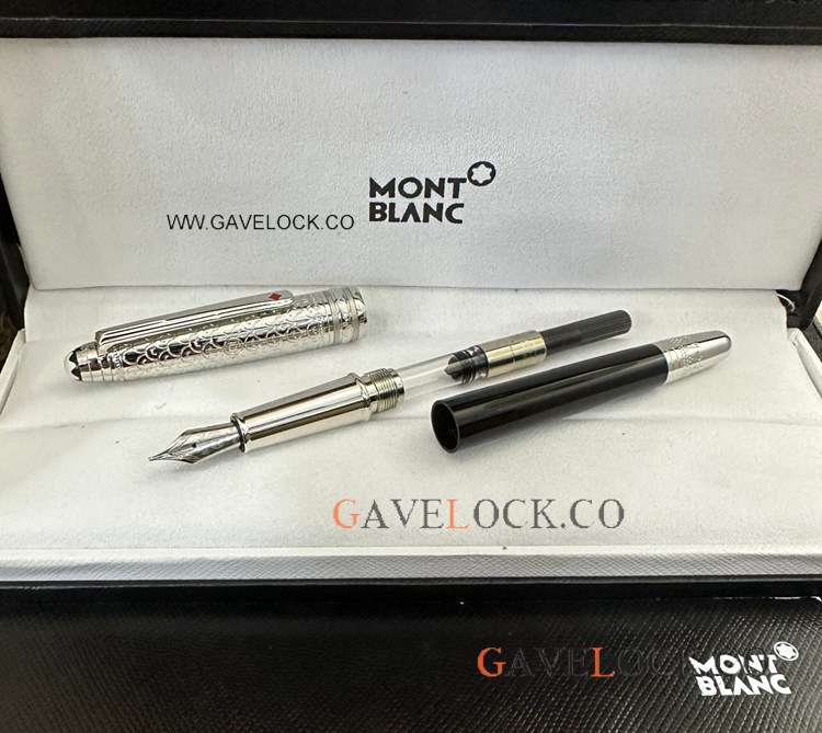 New Copy Mont Blanc Around the World in 80 Days Doue Fountain Silver/Black